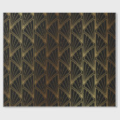 Art Deco Geometric Gold Foil/Black ID492 Geschenkpapier (Flach)
