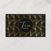 Art Deco Geometric Gold Foil/Black ID492 Visitenkarte (Vorderseite)