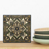 Art Deco Geometric Gold Green Blue Ceramic Tile Fliese
