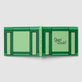 Art Deco Geometric Green Black Guest Book Gästebuch (Voll)