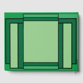 Art Deco Geometric Green Black Guest Book Gästebuch (Rückseite)