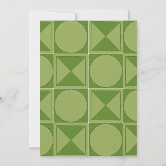 Art Deco Geometric Green Save the Date Wedding Einladung (Rückseite)