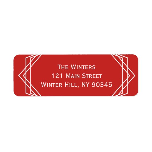 Art Deco Geometric Holiday Address Label (Vorne)
