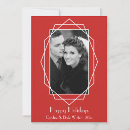Art Deco Geometric Holiday Foto Card Feiertagskarte