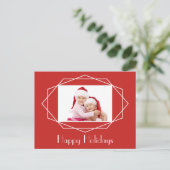 Art Deco Geometric Holiday Foto Postkarte (Stehend Vorderseite)