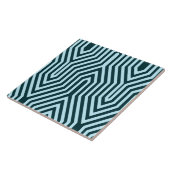 Art Deco Geometric - Indigo und Eisblau Fliese (Seite)