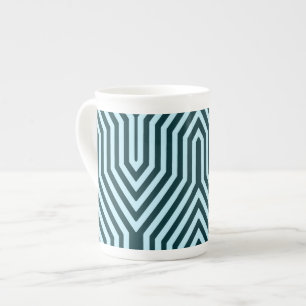 Art Deco Geometric - Indigo und Eisblau Porzellantasse