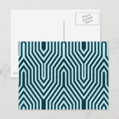 Art Deco Geometric - Indigo und Eisblau Postkarte (Vorne/Hinten)