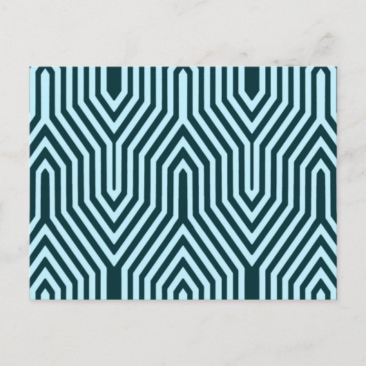 Art Deco Geometric - Indigo und Eisblau Postkarte (Vorderseite)