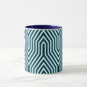 Art Deco Geometric - Indigo und Eisblau Tasse (Zentrum)