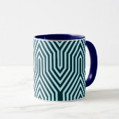 Art Deco Geometric - Indigo und Eisblau Tasse (VorderseiteRechts)