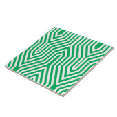 Art Deco Geometric - Jade grün und weiß Fliese (Seite)