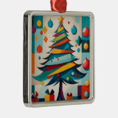 Art Deco Geometric Joyful Christmas Tree mit Gesch Ornament Aus Metall (Rechts)