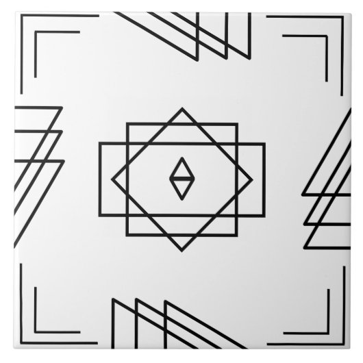 Art Deco Geometric Keramik Tile Fliese (Vorderseite)