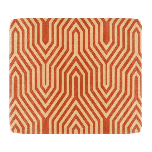Art Deco Geometric - Mandarine orange Schneidebrett (Vorderseite)