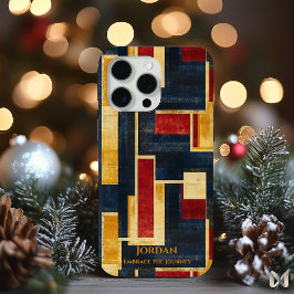 Art Deco Geometric - Marine, Gold und Rot Case-Mate iPhone Hülle