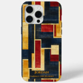 Art Deco Geometric - Marine, Gold und Rot Case-Mate iPhone Hülle (Rückseite)
