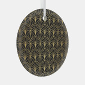 Art Deco Geometric Minimalistisches Muster Ornament Aus Glas (Vorderseite Rechts)