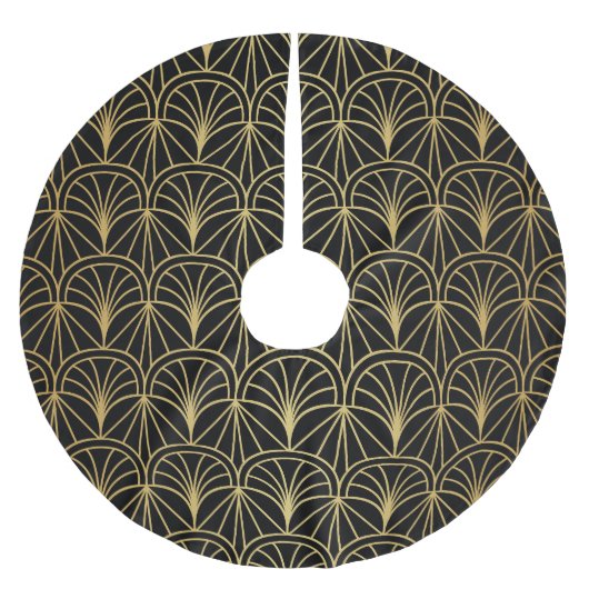 Art Deco Geometric Minimalistisches Muster Polyester Weihnachtsbaumdecke (Vorderseite)