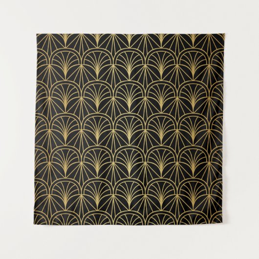 Art Deco Geometric Minimalistisches Muster Wandteppich (Vorderseite)