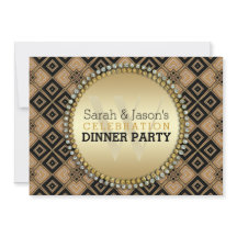 Art Deco Geometric Muster Black Gold Dinner Party