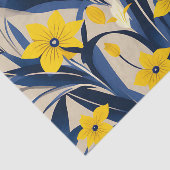 Art Deco Geometric Muster mit Navy Blue Yellow Seidenpapier (Ausschnitt)