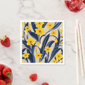 Art Deco Geometric Muster mit Navy Blue Yellow Serviette (Beispiel)
