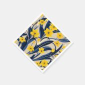 Art Deco Geometric Muster mit Navy Blue Yellow Serviette (Ecke)