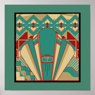 Art Deco Geometric Muster Poster