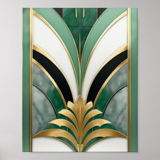 Art Deco Geometric Muster Poster