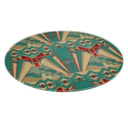 Art Deco Geometric Muster Schneidebrett (Ecke)