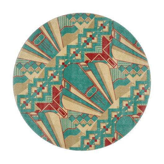 Art Deco Geometric Muster Schneidebrett (Vorderseite)