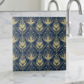 Art Deco Geometric Pat#6 olive navy ID1196 Fliese