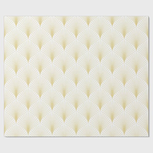 Art Deco Geometric Pattern In Gold & White Geschenkpapier (Flach)