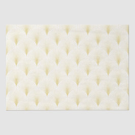 Art Deco Geometric Pattern In Gold & White Seidenpapier