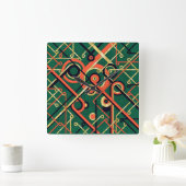 Art Deco Geometric Quadratische Wanduhr (Zuhause)