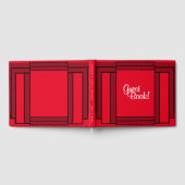 Art Deco Geometric Red Black Gästebuch (Voll)