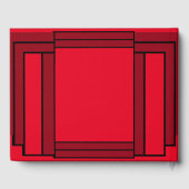 Art Deco Geometric Red Black Gästebuch (Rückseite)