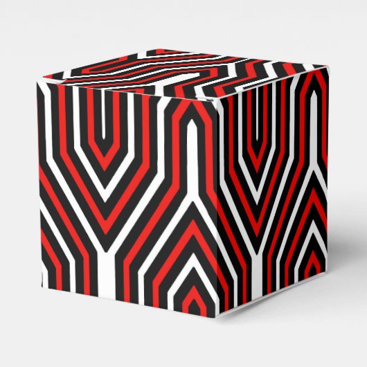 Art Deco Geometric - rot, schwarz und weiß Geschenkschachtel (Vorderseite)