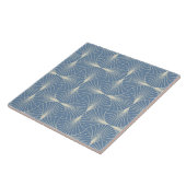 Art Deco Geometric scallop Fans in Grau-Blau Fliese (Seite)