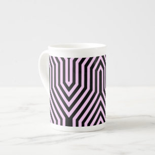 Art Deco Geometric - Schwarz und Rosa Porzellantasse