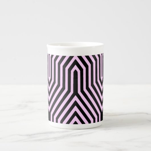 Art Deco Geometric - Schwarz und Rosa Porzellantasse (Vorderseite)