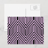 Art Deco Geometric - Schwarz und Rosa Postkarte (Vorne/Hinten)