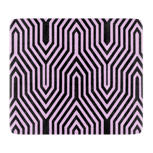 Art Deco Geometric - Schwarz und Rosa Schneidebrett (Vorderseite)