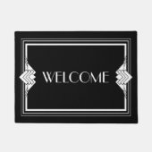 Art Deco Geometric Schwarz-weiß Welcome Doormat Fußmatte (Vorderseite)