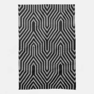 Art Deco Geometric - Schwarzweiß Handtuch