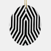 Art Deco Geometric - Schwarzweiß Keramik Ornament (Rechts)
