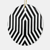 Art Deco Geometric - Schwarzweiß Keramik Ornament (Links)