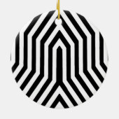 Art Deco Geometric - Schwarzweiß Keramik Ornament (Hinten)
