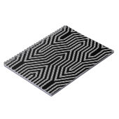 Art Deco Geometric - Schwarzweiß Notizblock (Linke Seite)